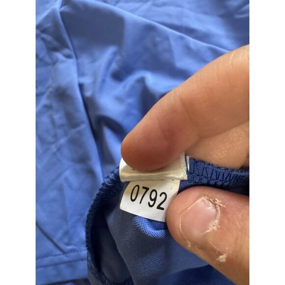 Lulu B Top Size Small Ruffle Neck 3/4 Sleeve Stretch Blue Modern Lightweight - Picture 10 of 11